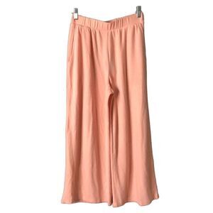 Eclair Pant Womens XS Cropped Wide Leg Lounge Pant Melon Brushed Feel